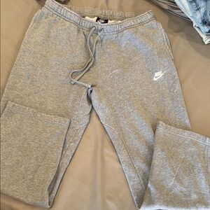 Nike Mens Gray Fleece Sweatpants - Comfortable Everyday Bottoms